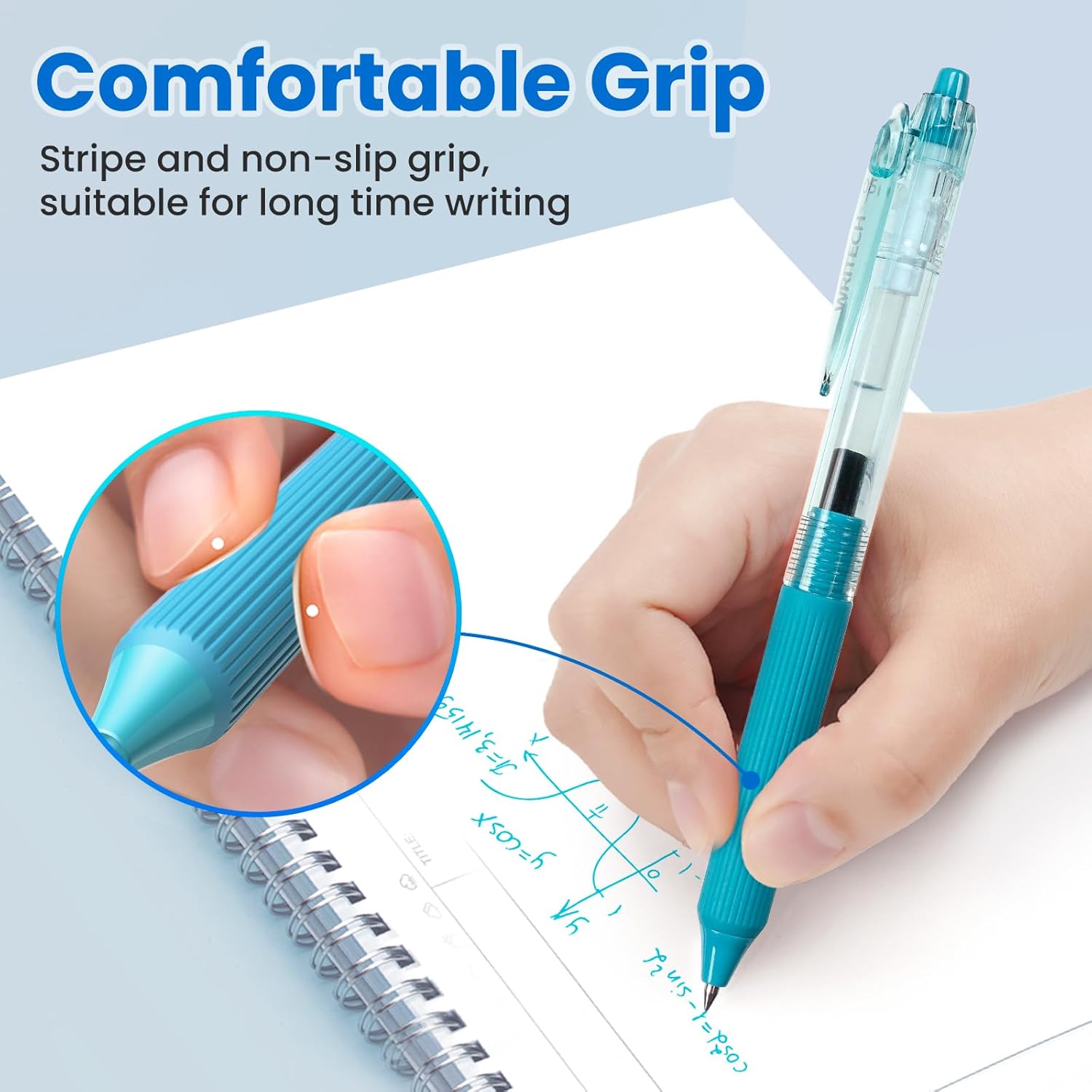 WRITECH Gel Pens Fine Point: 0.5mm Multicolor Ink Retractable 8ct Smooth Writing No Smear for Journaling Drawing Note Taking Silent Click Assorted Colored Pen Set 8ct Juice color